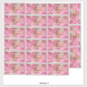 Waterproof Pink Gold Glitter Dropper Bottle Label シール (シート)