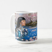 "Water's Digital Dream" - デジタルポートレート コーヒーマグカップ (正面左)
