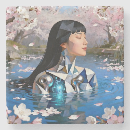 "Water's Digital Dream" - デジタルポートレート ストーンコースター (正面)