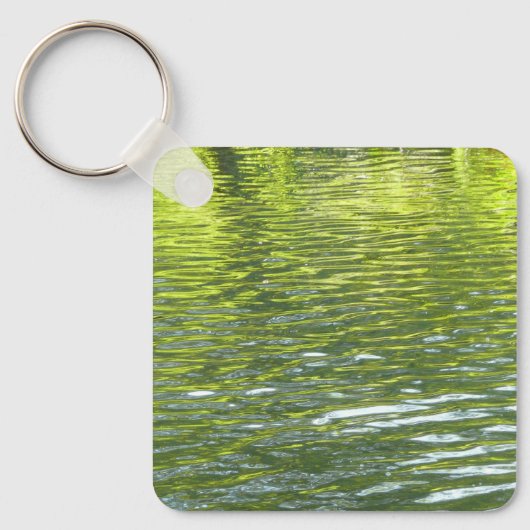 Waters of Oak Creek黄色と緑の自然写真 キーホルダー (正面)