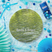 Waters of Oak Creek黄色と緑の自然写真 ペーパープレート (パーティー)