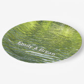 Waters of Oak Creek黄色と緑の自然写真 ペーパープレート (アングル)