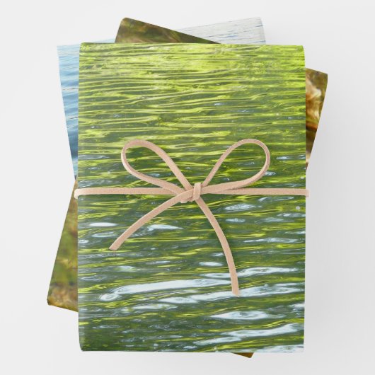 Waters of Oak Creek黄色と緑の自然写真 ラッピングペーパーシート (インサイチュ)