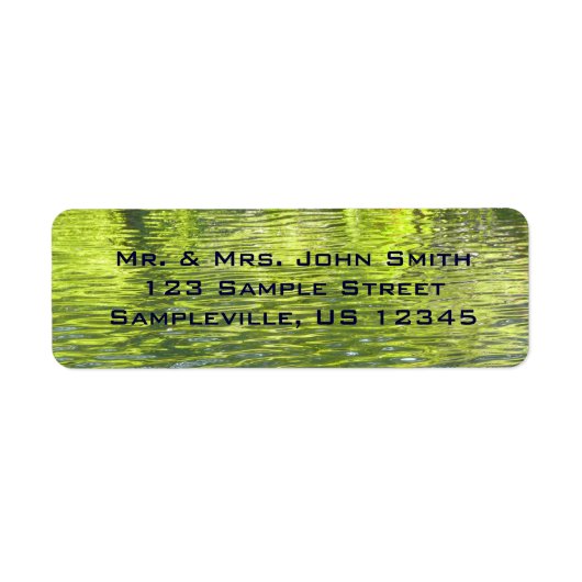 Waters of Oak Creek黄色と緑の自然写真 ラベル (正面)