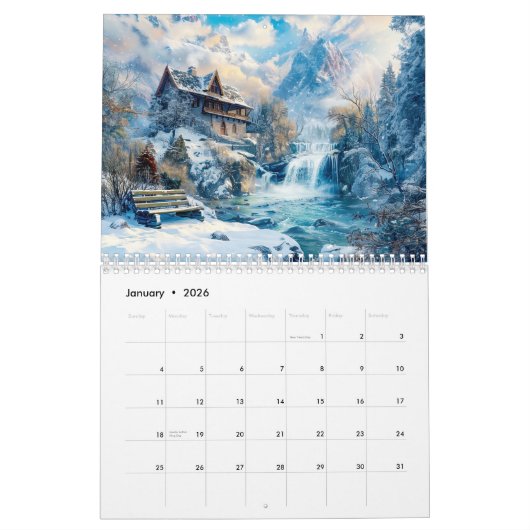 Waterside Whispers – Cottage Calendar 2026 カレンダー (1月 2026)