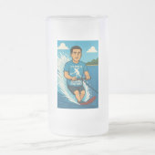 Waterskier with a racquetball shirt フロストグラスビールジョッキ (中央)