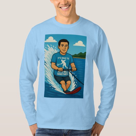 Waterskier with a racquetball shirt tシャツ (正面)