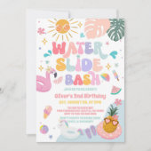 Waterslide Bash Tropical Summer Birthday  招待状 (正面)
