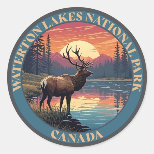 Waterton Lakes National Park of Canada ラウンドシール (正面)