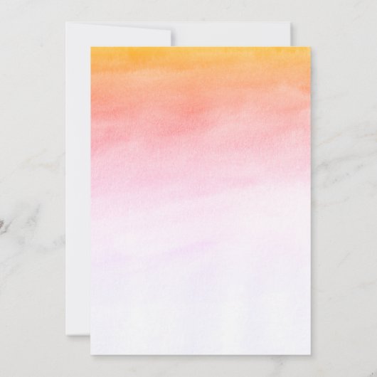 Waterverf roze pacifier babyshower 招待状 (裏面)