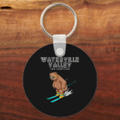 Waterville Valley New Hampshire - Funny Ski Grizzl キーホルダー (正面)