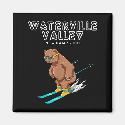 Waterville Valley New Hampshire - Funny Ski Grizzl マグネット (正面)
