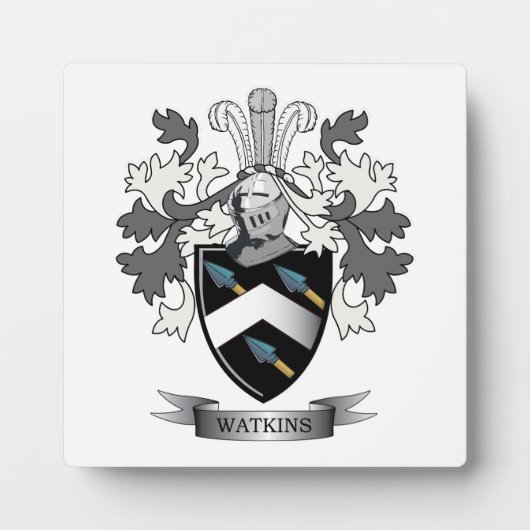 Watkins Family Crest Coat of Arms フォトプラーク (正面)