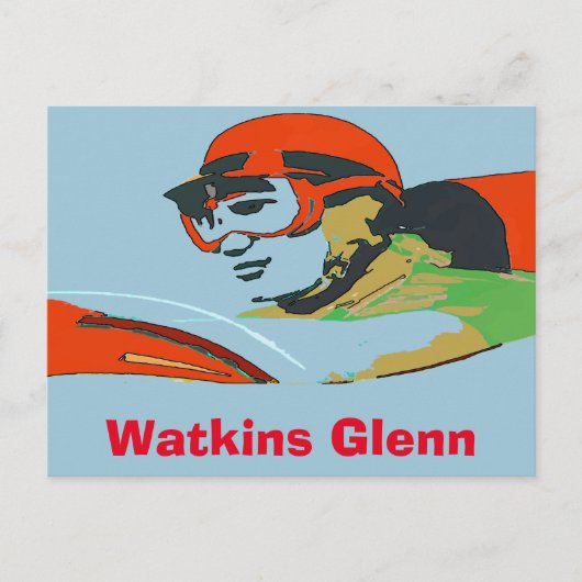 Watkins Glenn、オートレーサー ポストカード (正面)