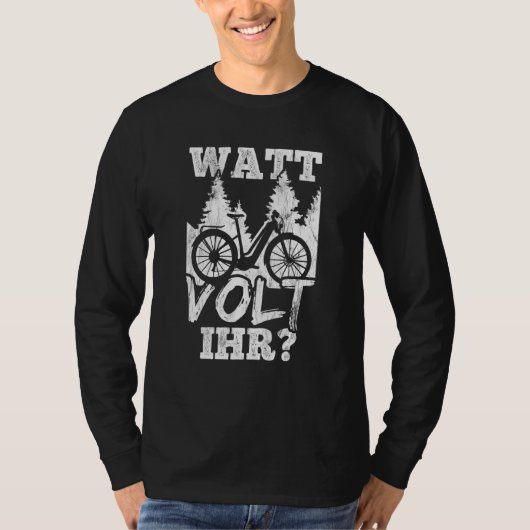 Watt VoltあなたのEmtb自転車サイクリストEバイク Tシャツ (正面)