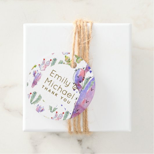 Wattercolor Cacti Fiesta Thank You Named Favorites フェイバータグ (インサイチュ)
