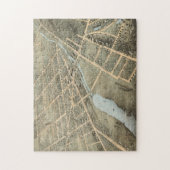 Waukeshaウィスコンシン(1874年)のヴィンテージの絵解き地図 ジグソーパズル (縦)