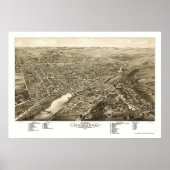 Waukesha, WI Panoramic Map - 1880 ポスター (正面)