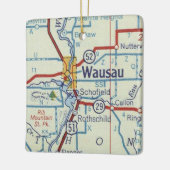 Wausau WIの地図 セラミックオーナメント (左)