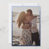 Waveモダンストライプビーチ写真の救日付 招待状 (裏面)