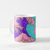 WAVE 素晴らし in VAPARWAVEアートポップ・アートのスタイル。のビュー コーヒーマグカップ (正面左)