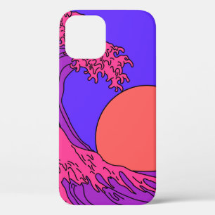WAVE 素晴らし in VAPARWAVEアートポップ・アートのスタイル。オースの表示 iPhone 12ケース