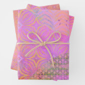 Wave 4ホットピンク混合メディアセットの包装紙 ラッピングペーパーシート (インサイチュ)