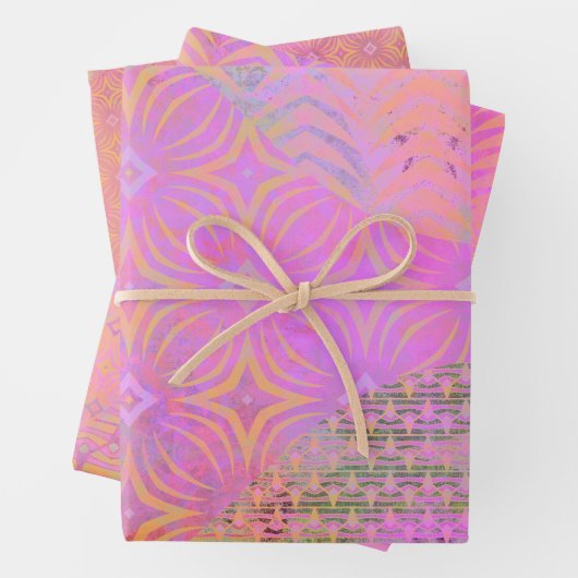 Wave 4ホットピンク混合メディアセットの包装紙 ラッピングペーパーシート (インサイチュ)