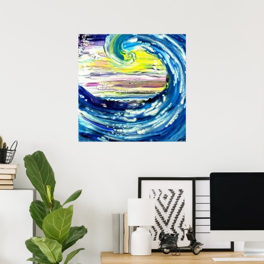 Wave Abstraction by Fiona ポスター (ホームオフィス)