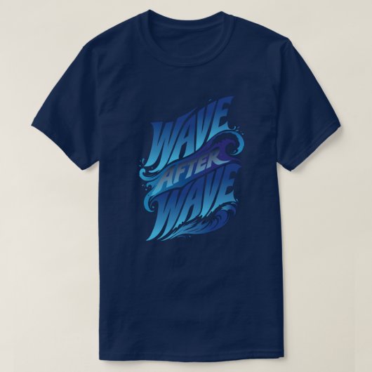 Wave After Wave | 海の青い夏 Tシャツ (デザイン正面)