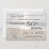 Wave at Sunset 50th Birthday Party Invitation Card 招待状 (裏面)