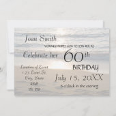 Wave at Sunset 60th Birthday Party Invitation Card 招待状 (裏面)