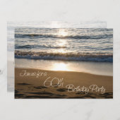 Wave at Sunset 60th Birthday Party Invitation Card 招待状 (正面/裏面)