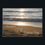 Wave at Sunset 60th Birthday Party Invitation Card 招待状<br><div class="desc">60歳の誕生日パーティーの招待カードは、夕暮れ時にビーチに激突する波の美しい写真を特集。カスタマイズ可能なパーティー詳細</div>