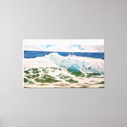 Wave Crash on the Shore: Realistic Seascape  キャンバスプリント (正面)