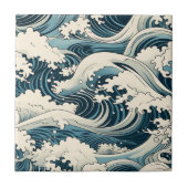 Wave Elegance: Hokusai-Inspired japanese art タイル (正面)
