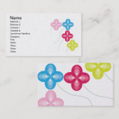 wave-flowers-bunch、名前、住所1、住所2、... 名刺 (正面/裏面)