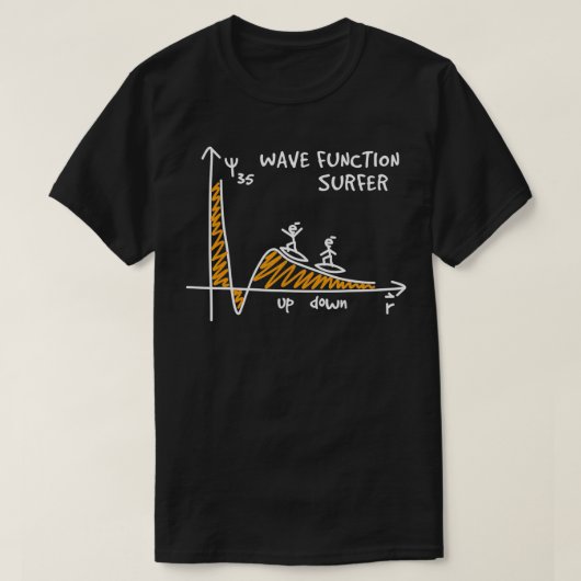 Wave Function Surfer Science おもしろい Lover Physics J Tシャツ (デザイン正面)