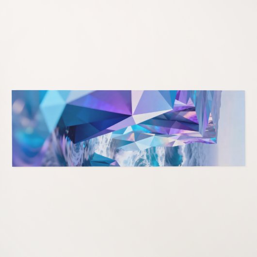 Wave geometry folds into origami cliffs ヨガマット (裏面(横))