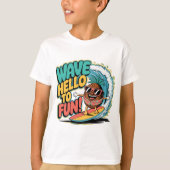 Wave Hello Toおもしろい Tシャツ (正面)