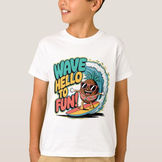 Wave Hello Toおもしろい Tシャツ (正面)