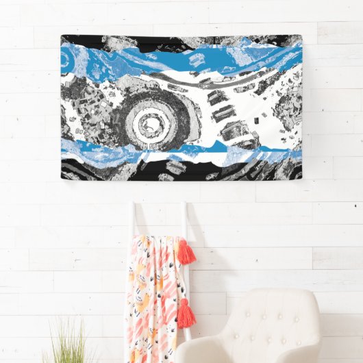 Wave Mechanism – Abstract Vinyl Banner (3' x 5') 横断幕 (インサイチュ)