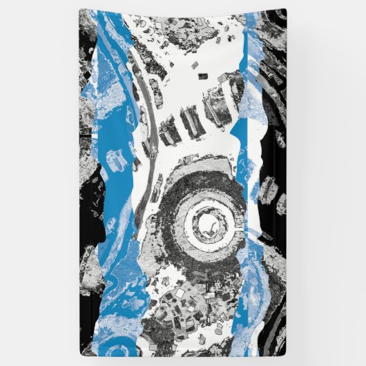 Wave Mechanism – Abstract Vinyl Banner (3' x 5') 横断幕 (縦)