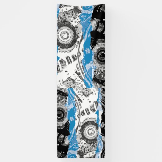 Wave Mechanism Symmetrical Abstract Vinyl Banner 横断幕 (縦)