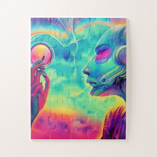 Wave music, the 80s styled Surreal landscape ジグソーパズル (縦)