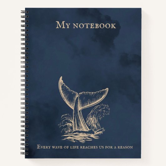Wave Notebook – Ocean-Inspired Journal for Notes  ノートブック (正面)