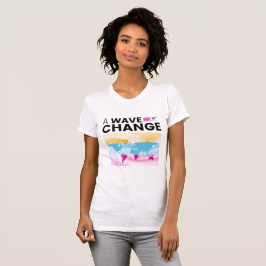 Wave of Change World Map T型 Tシャツ (正面フル)