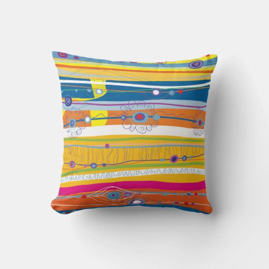 Wave Pattern Throw Pillow クッション (正面)