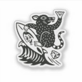 Wave Rat Shaka Funny Sticker シール (正面)