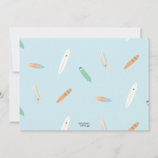 Wave Surfのアップフォトバースデーパーティーを楽しむ 招待状 (裏面)